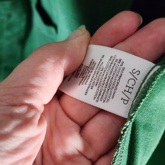 CAbi Green Bomber Jacket with Striped Hem - Picture 4 of 4